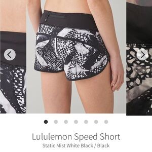 lululemon athletica Women's Speed Short - Black and White